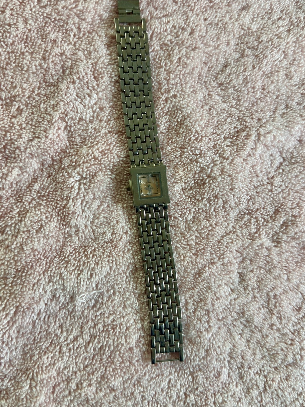 BIJOUX TERNER Y2K SILVER TONE RECTANGLE QUARTZ BRACELET WATCH